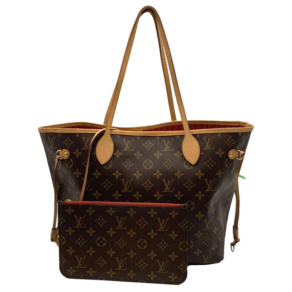 LOUIS VUITTON Neverfull MM Monogram Canvas Tote Bag Brown