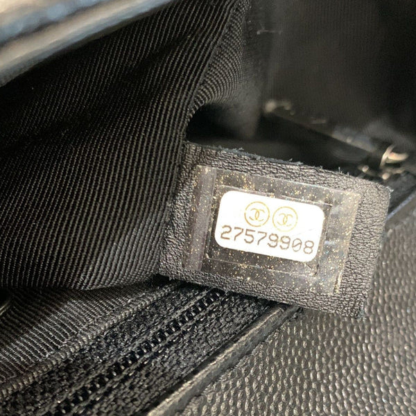 CHANEL Medium Boy Flap Caviar Quilted Leather Shoulder Bag Black