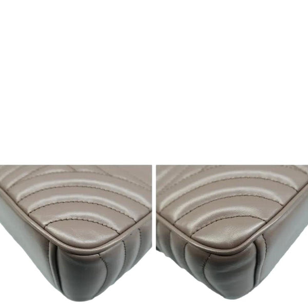 PRADA Diagramme Leather Crossbody Bag Clay Grey