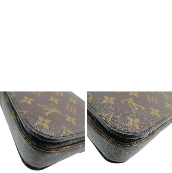 LOUIS VUITTON Braided Metis Pochette Monogram Canvas Crossbody Bag Brown