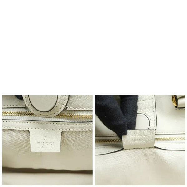 GUCCI Horsebit 1955 GG Supreme Canvas Tote Bag White 621144