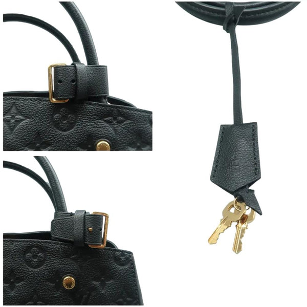 LOUIS VUITTON Montaigne Monogram Empreinte Shoulder Bag Black