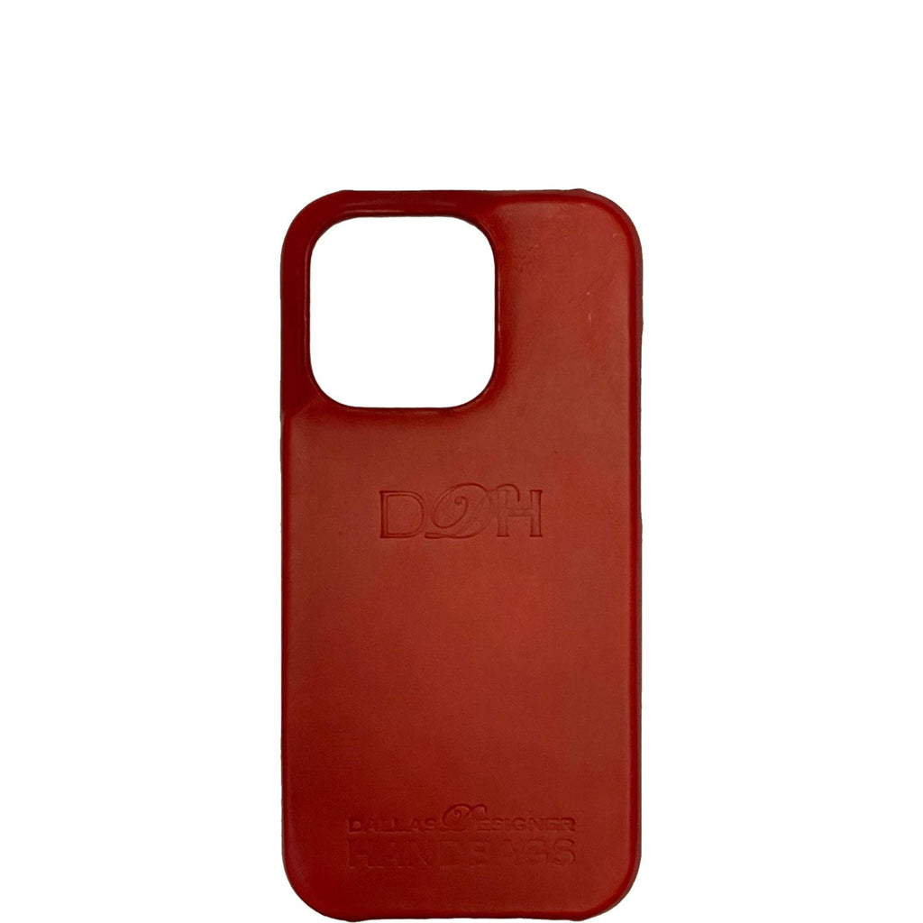 Dallas Designer Handbags Leather iPhone 15 Pro MagSafe Phone Case Redd