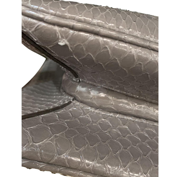 GUCCI Rajah Medium Leather Chain Shoulder Bag Grey 537241