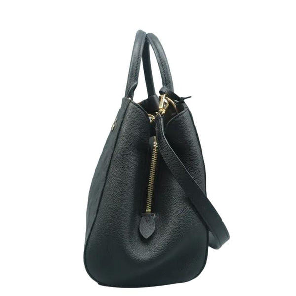 LOUIS VUITTON Montaigne Monogram Empreinte Shoulder Bag Black