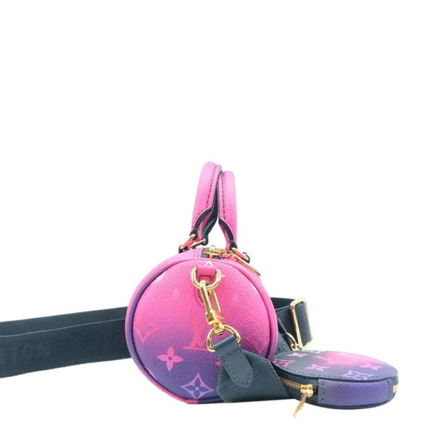 LOUIS VUITTON Papillon BB Spring In The City Monogram Giant Shoulder Bag Midnight Fuchsia