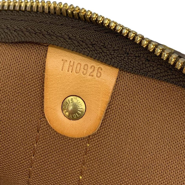 LOUIS VUITTON Keepall 60 Bandouliere Monogram Canvas Travel Bag Brown