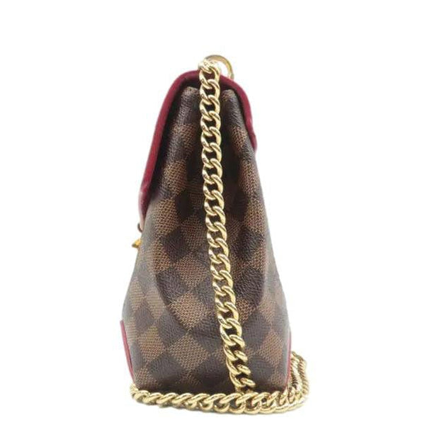 LOUIS VUITTON Damier Ebene Clutch Shoulder Bag Brown riggtht side look
