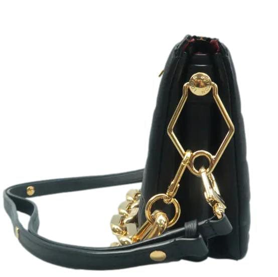 LOUIS VUITTON Coussin BB Monogram Embossed Leather Shoulder Bag Black