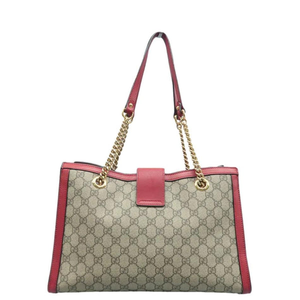 GUCCI Padlock Medium Tote Bag Red back look