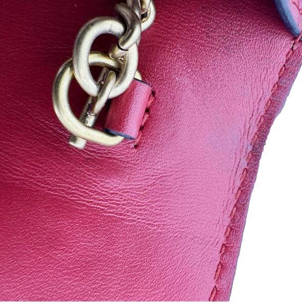 GUCCI Cherry Mini GG Supreme Canavs Chain Wallet Beige 481291