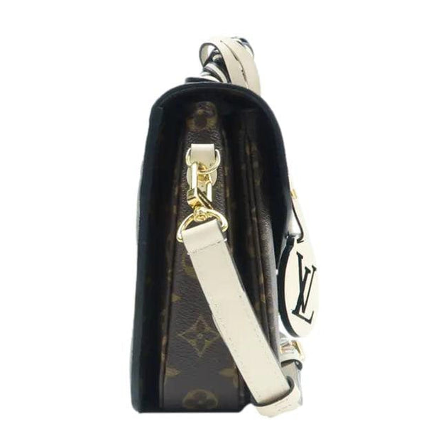 LOUIS VUITTON Braided Metis Pochette Monogram Canvas Crossbody Bag Brown