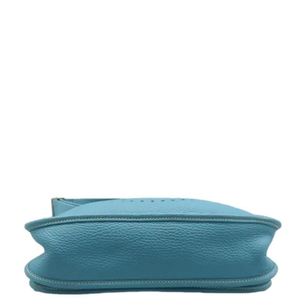 Hermes Evelyne II GM Taurillon Clemence Shoulder Bag Blue Jean
