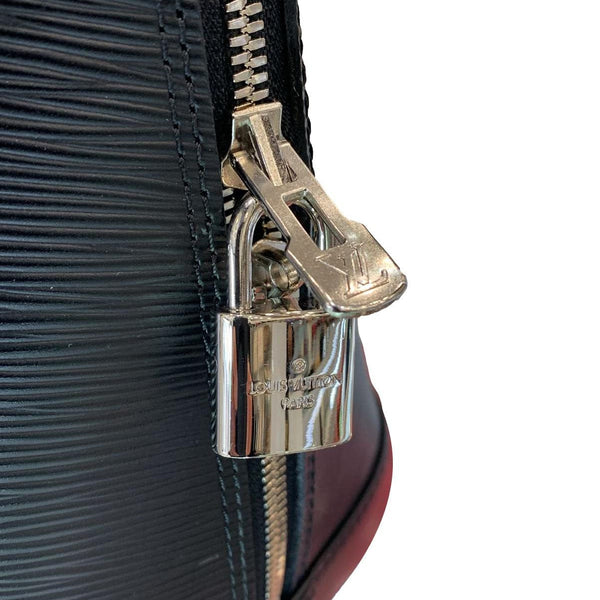 LOUIS VUITTON Alma GM Epi Leather Satchel Bag Black