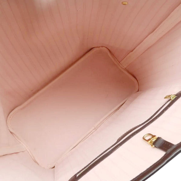 LOUIS VUITTON Neverfull MM Damier Ebene Shoulder Bag Rose ballerine