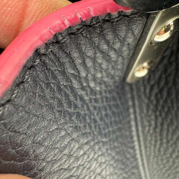 LOUIS VUITTON Capucines PM Taurillon Leather Shoulder Bag Black