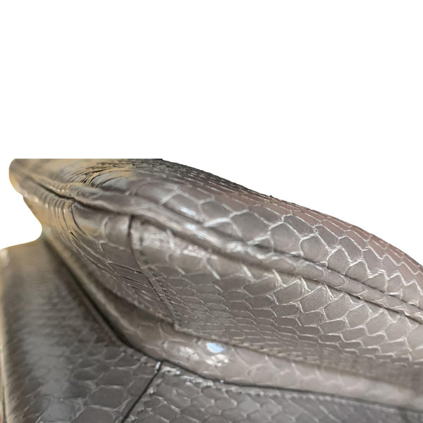 GUCCI Rajah Medium Leather Chain Shoulder Bag Grey 537241