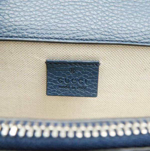 GUCCI Dionysus Medium Shoulder Bag Navy Blue tag look