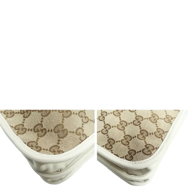 GUCCI Horsebit 1955 GG Supreme Canvas Tote Bag White 621144