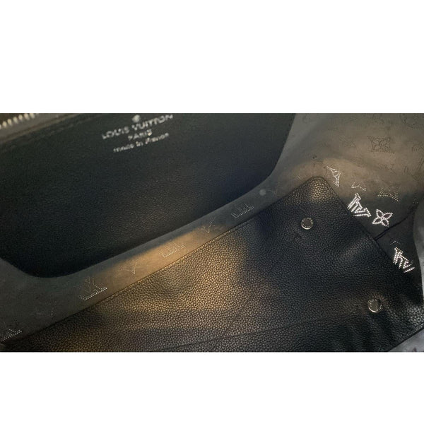 LOUIS VUITTON Carmel Mahina Leather Hobo Bag Black