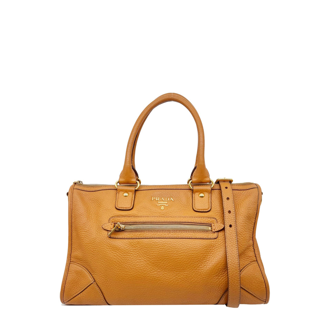 Prada Vitello Daino Zip East/West Top Handle Bag BL0639