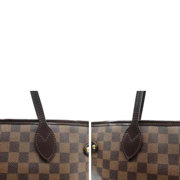 LOUIS VUITTON Neverfull MM Damier Ebene Shoulder Bag Rose ballerine