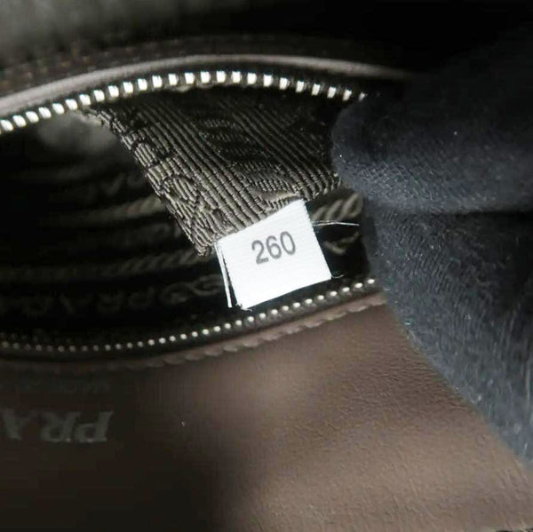 PRADA Diagramme Leather Crossbody Bag Clay Grey