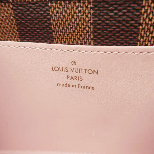 LOUIS VUITTON Croisette Damier Ebene Crossbody Rose Ballerine