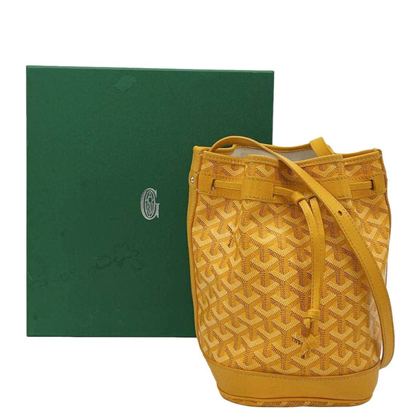GOYARD Petit Flot PM Canvas Bucket Bag Yellow