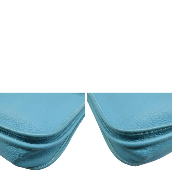 Hermes Evelyne II GM Taurillon Shoulder Bag Blue Jean corner look
