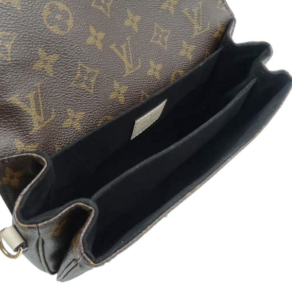 LOUIS VUITTON Braided Metis Pochette Monogram Canvas Crossbody Bag Brown
