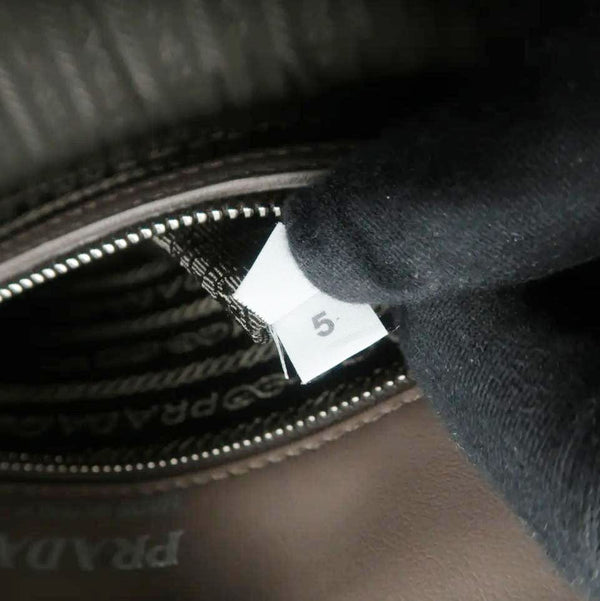 PRADA Diagramme Leather Crossbody Bag Clay Grey