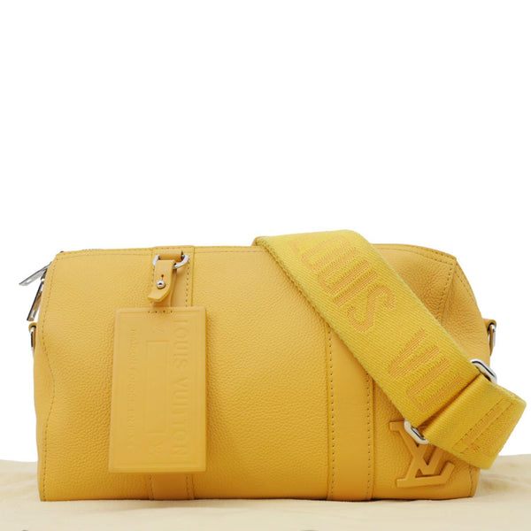 LOUIS VUITTON City Keepall 2Way Aerogram Leather Crossbody Bag Mustard