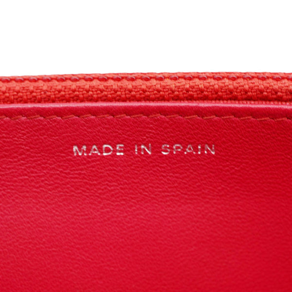 CHANEL Quilted Lambskin Leather Wallet On Chain Bag Dark Pink