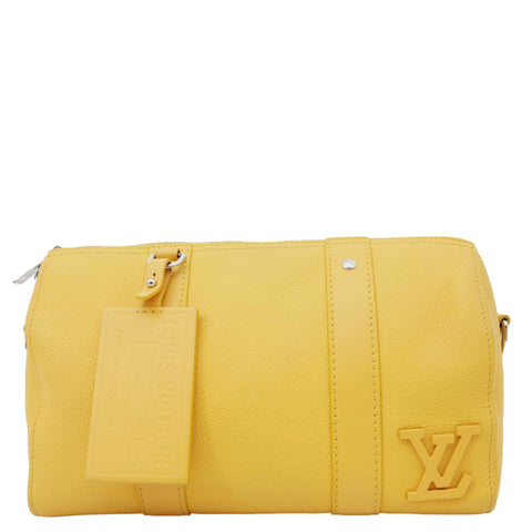 LOUIS VUITTON City Keepall 2Way Aerogram Leather Crossbody Bag Mustard