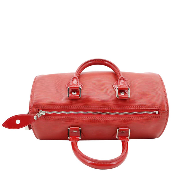 LOUIS VUITTON Speedy 25 Epi Leather Satchel Bag Red