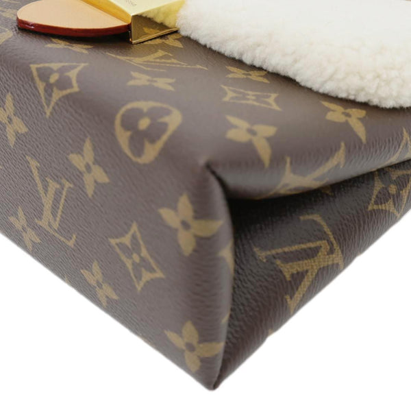LOUIS VUITTON Locky BB Monogram Shearling Crossbody Bag Beige