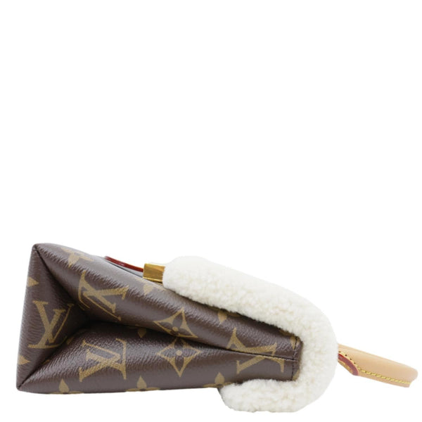 LOUIS VUITTON Locky BB Monogram Shearling Crossbody Bag Beige