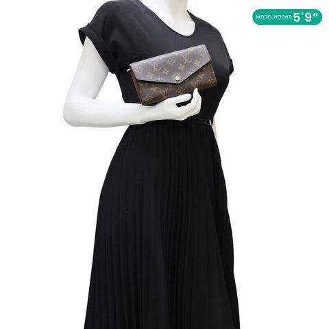 LOUIS VUITTON Sarah Monogram Canvas Wallet Red