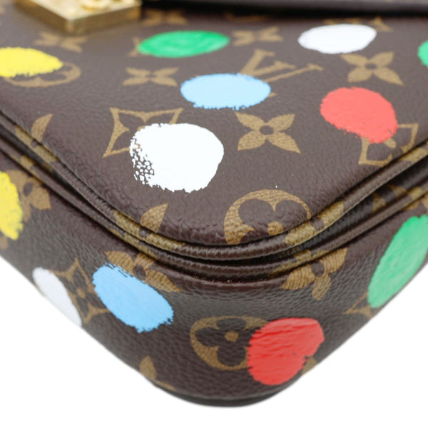 LOUIS VUITTON LV x YK Dots Metis Pochette Monogram Painted Dots Crossbody Bag Brown