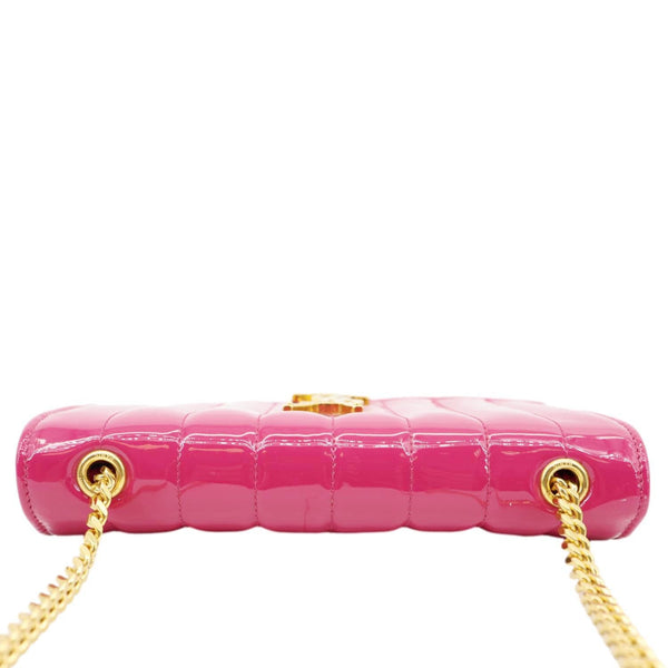 YVES SAINT LAURENT Vicky Patent Leather Crossbody Bag Pink