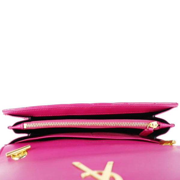 YVES SAINT LAURENT Vicky Patent Leather Crossbody Bag Pink