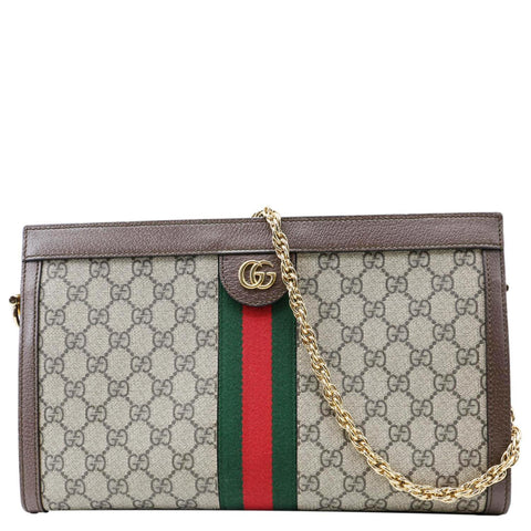 GUCCI Ophidia Medium GG Supreme Canvas Shoulder Bag Beige 503876