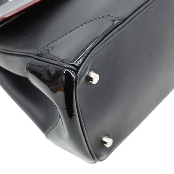 CHRISTIAN DIOR Be Dior Flap Small Smooth Calfskin Leather Tote Bag Black