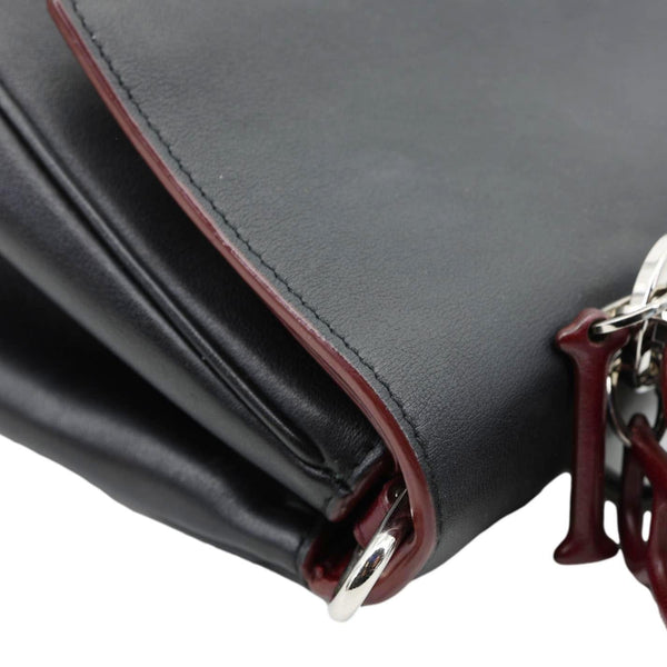 CHRISTIAN DIOR Be Dior Flap Small Smooth Calfskin Leather Tote Bag Black