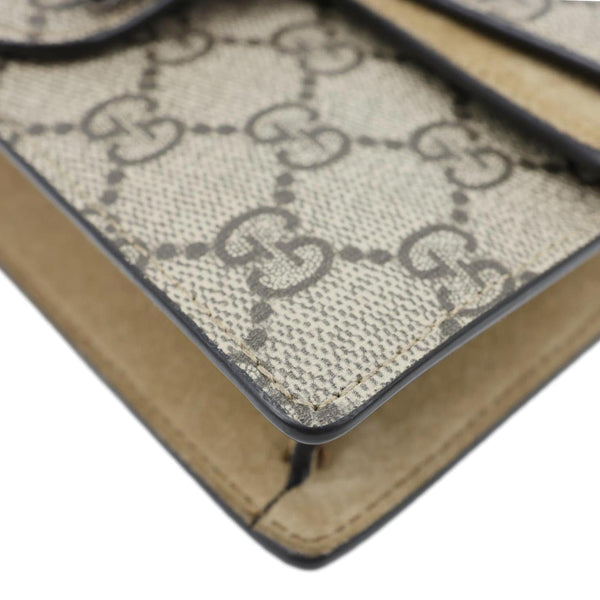 GUCCI Dionysus Super Mini GG Supreme Canvas Crossbody Bag Taupe 476432