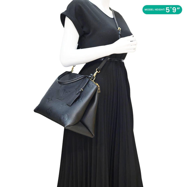 Louis Vuitton Grand Palais MM Black Monogram Empreinte Leather Shoulder Bag - Model Wearing