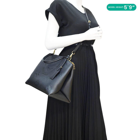 Louis Vuitton Grand Palais MM Black Monogram Empreinte Leather Shoulder Bag - Model Wearing