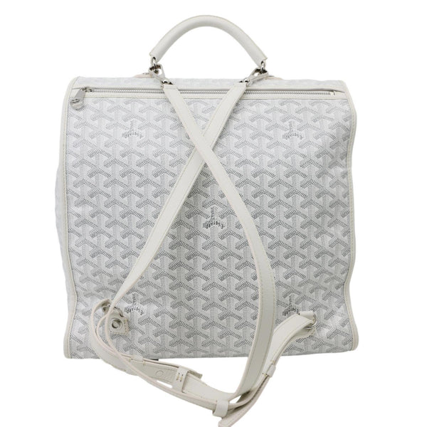 GOYARD Saint Leger Chevron Print Canvas Backpack White