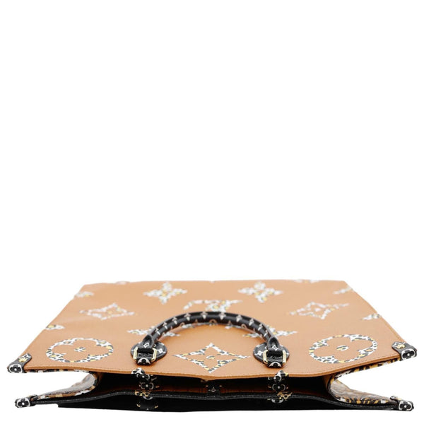 LOUIS VUITTON Onthego Jungle GM Giant Monogram Canvas Tote Shoulder Bag Black